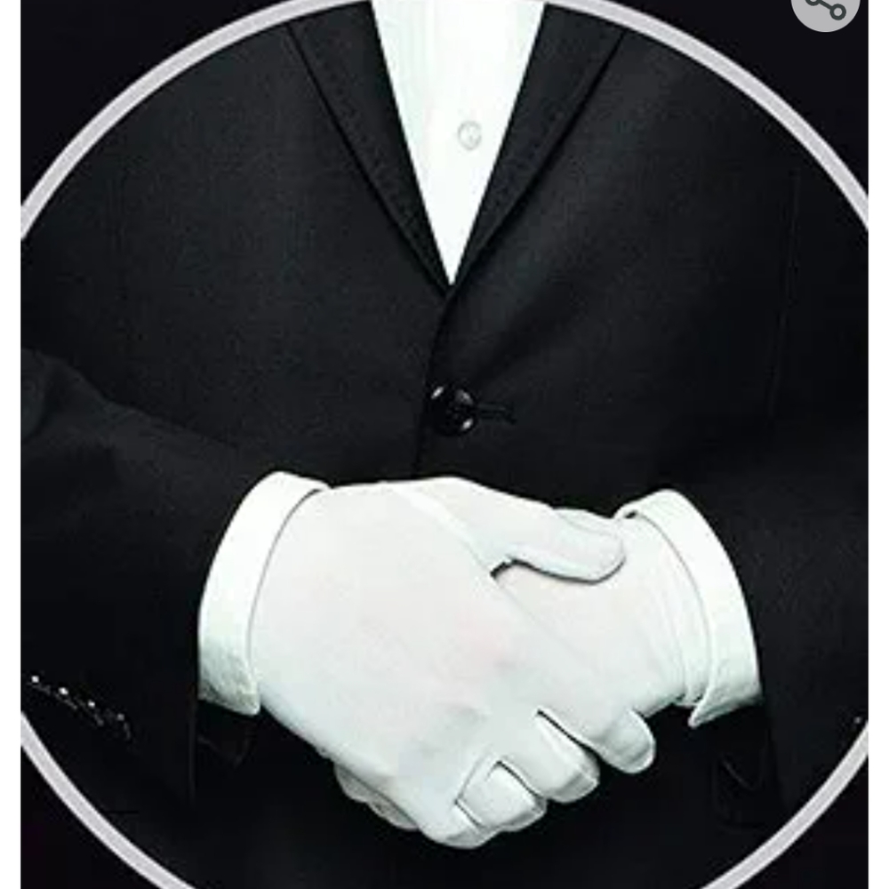 White cotton parade gloves XL